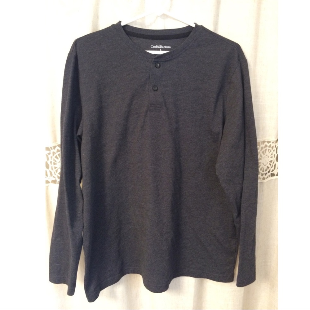 Croft & Barrow long-sleeve shirt, gray, size Large